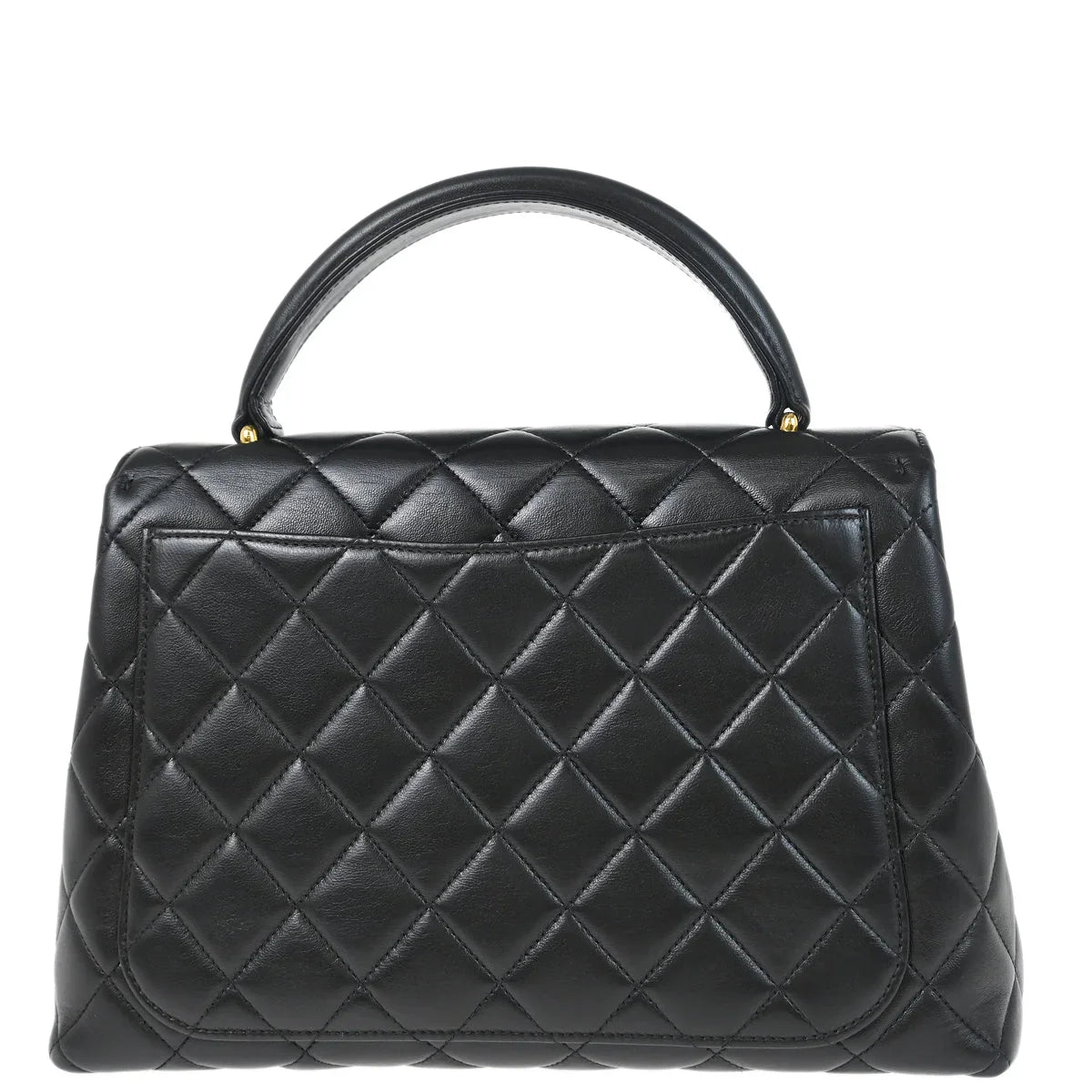 Chanel 1996-1997 Black Lambskin Top Handle Handbag