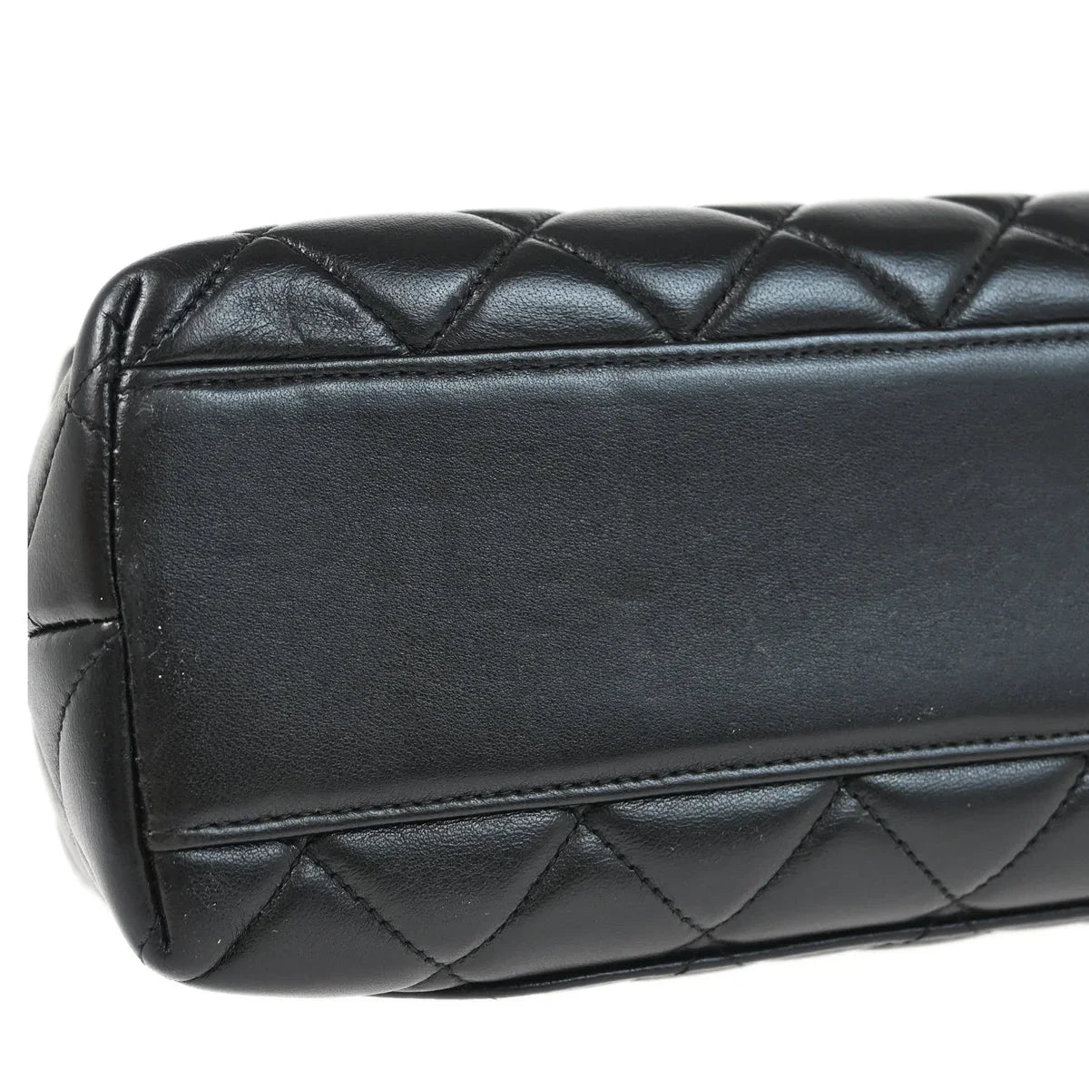 Chanel 1996-1997 Black Lambskin Top Handle Handbag