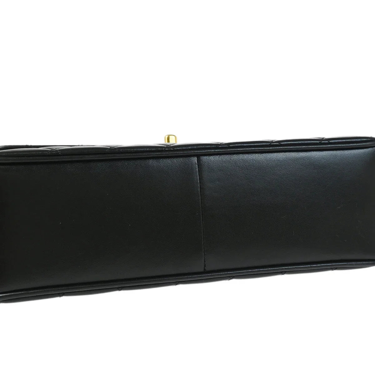 Chanel Black Lambskin Straight Flap Shoulder Bag