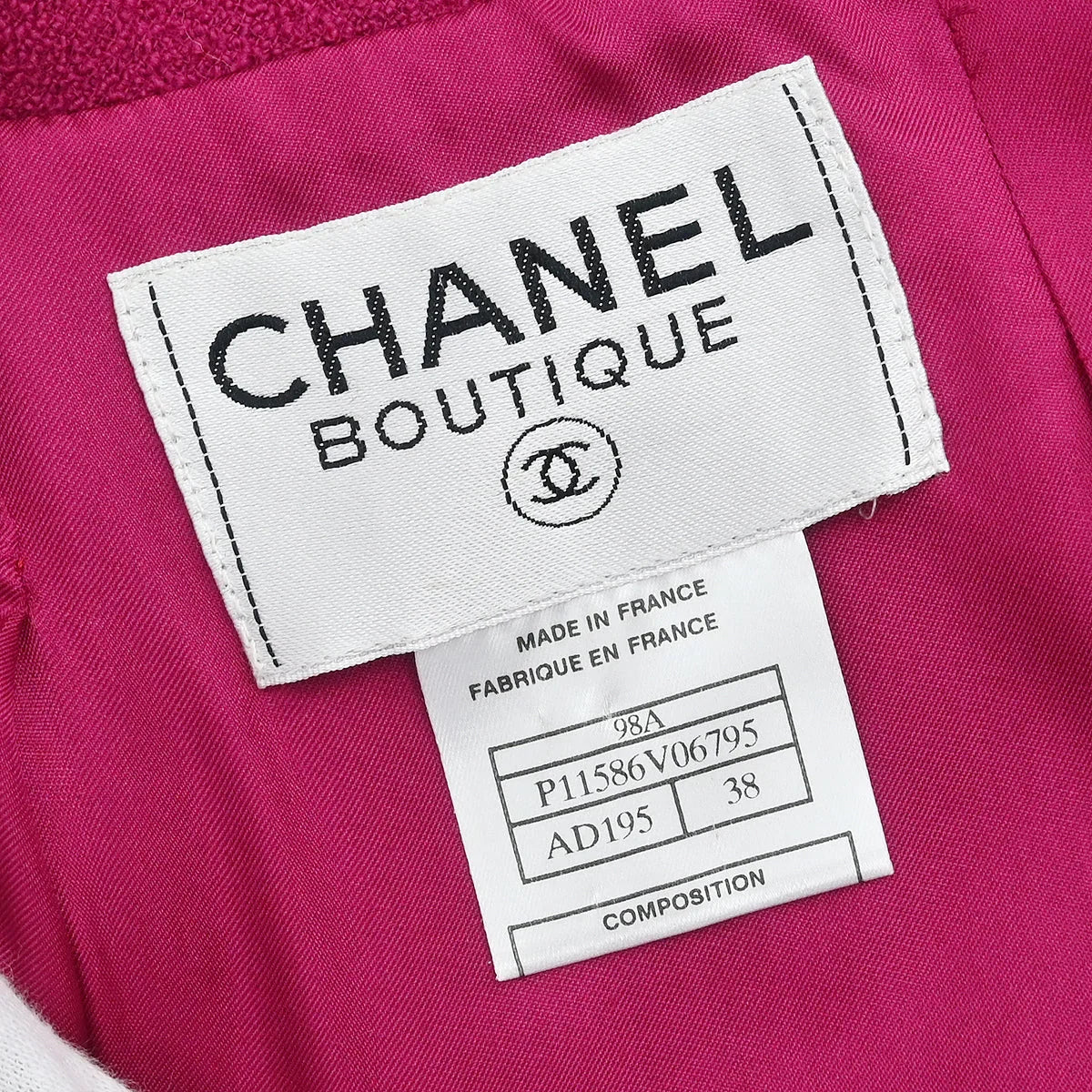 Chanel 1998 Single Breasted Jacket Pink #38
