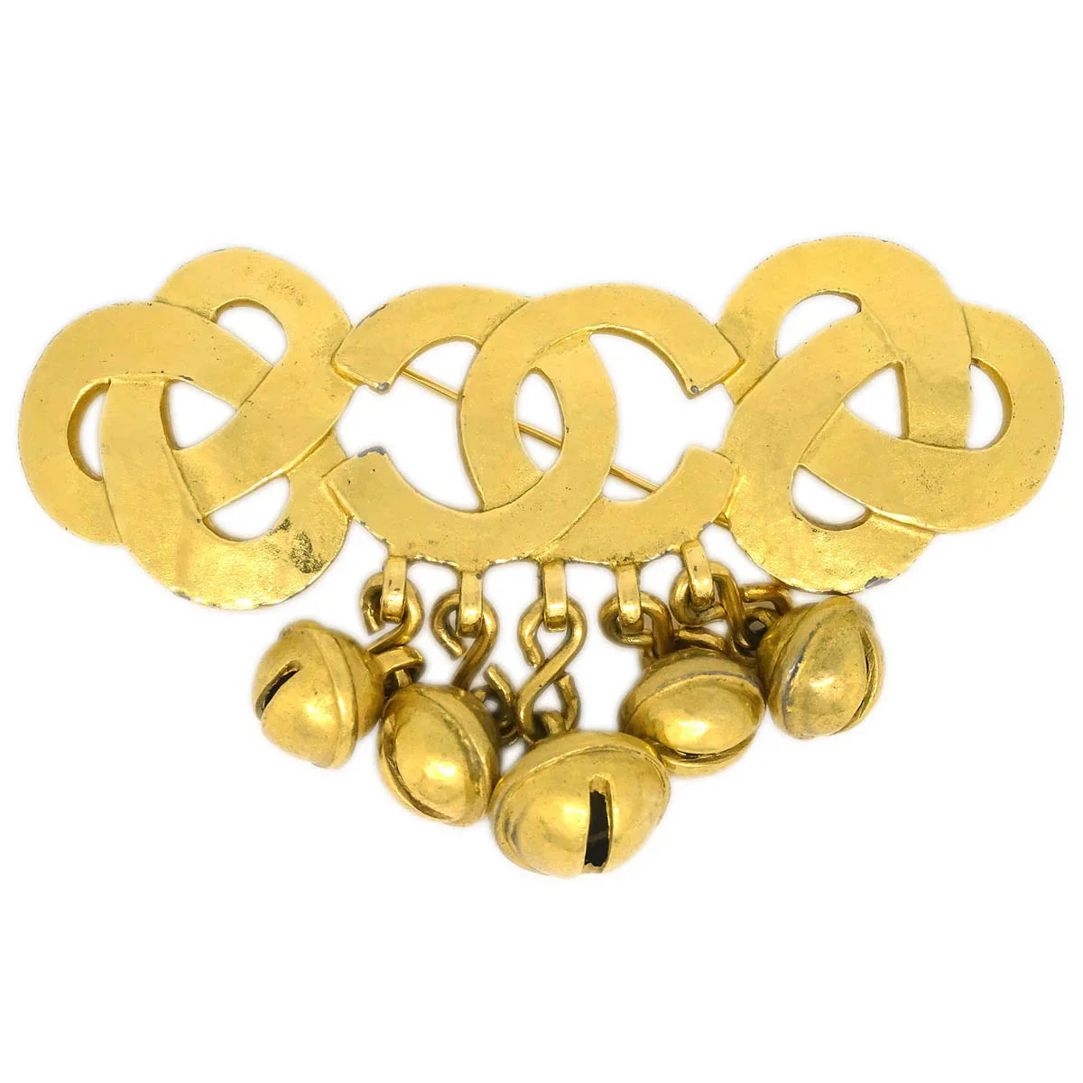 Chanel Bell CC Brooch Pin Gold 95P