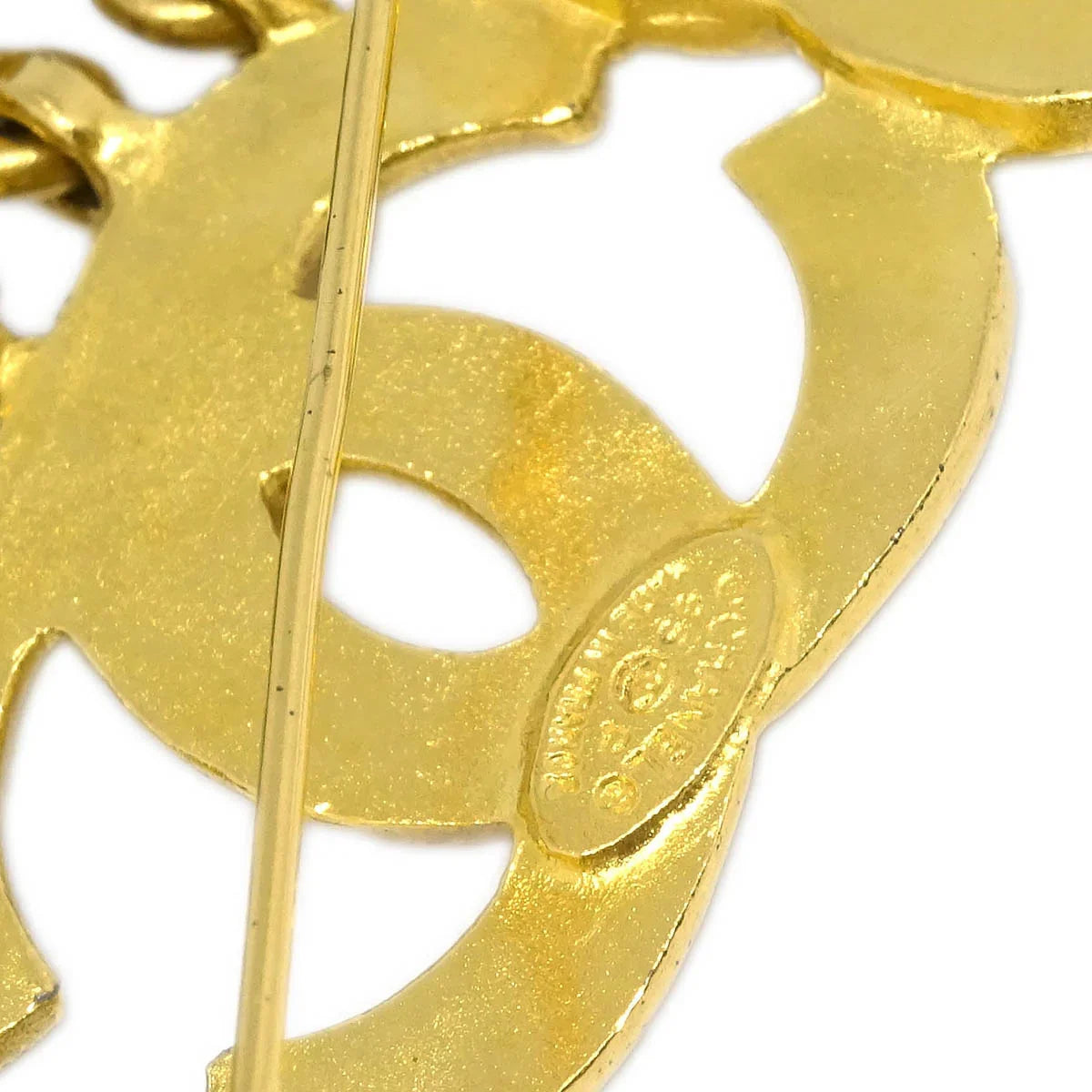 Chanel Bell CC Brooch Pin Gold 95P