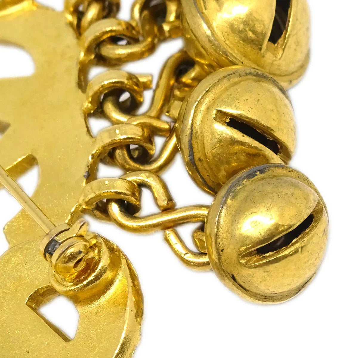 Chanel Bell CC Brooch Pin Gold 95P