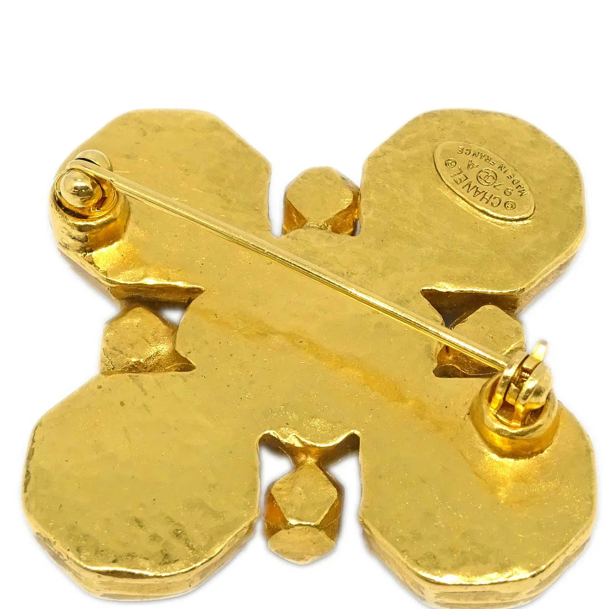 Chanel Rhombus Brooch Pin Gold 97A