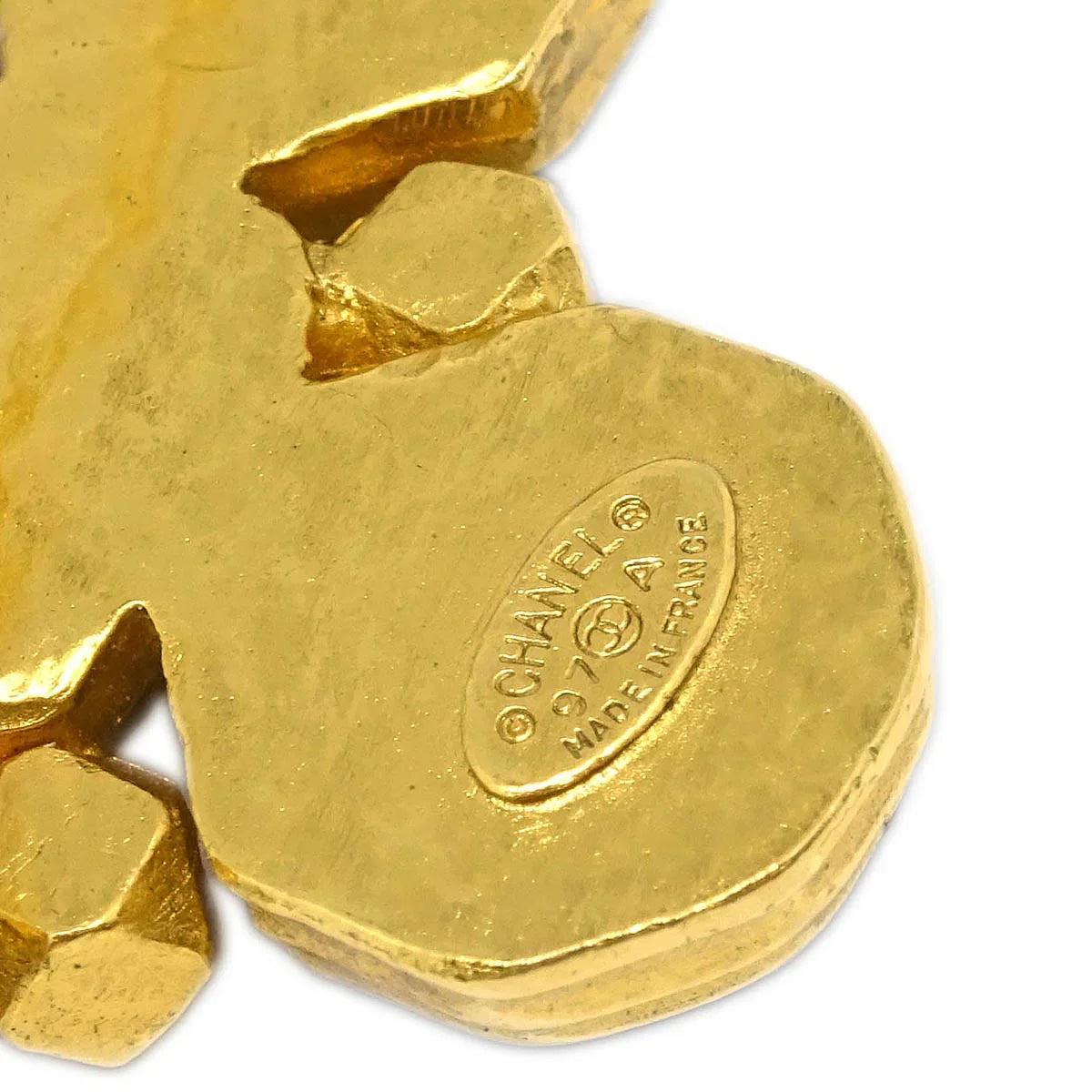 Chanel Rhombus Brooch Pin Gold 97A