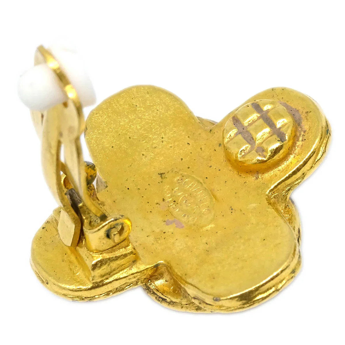 Chanel Cross Earrings Clip-On Gold 94A
