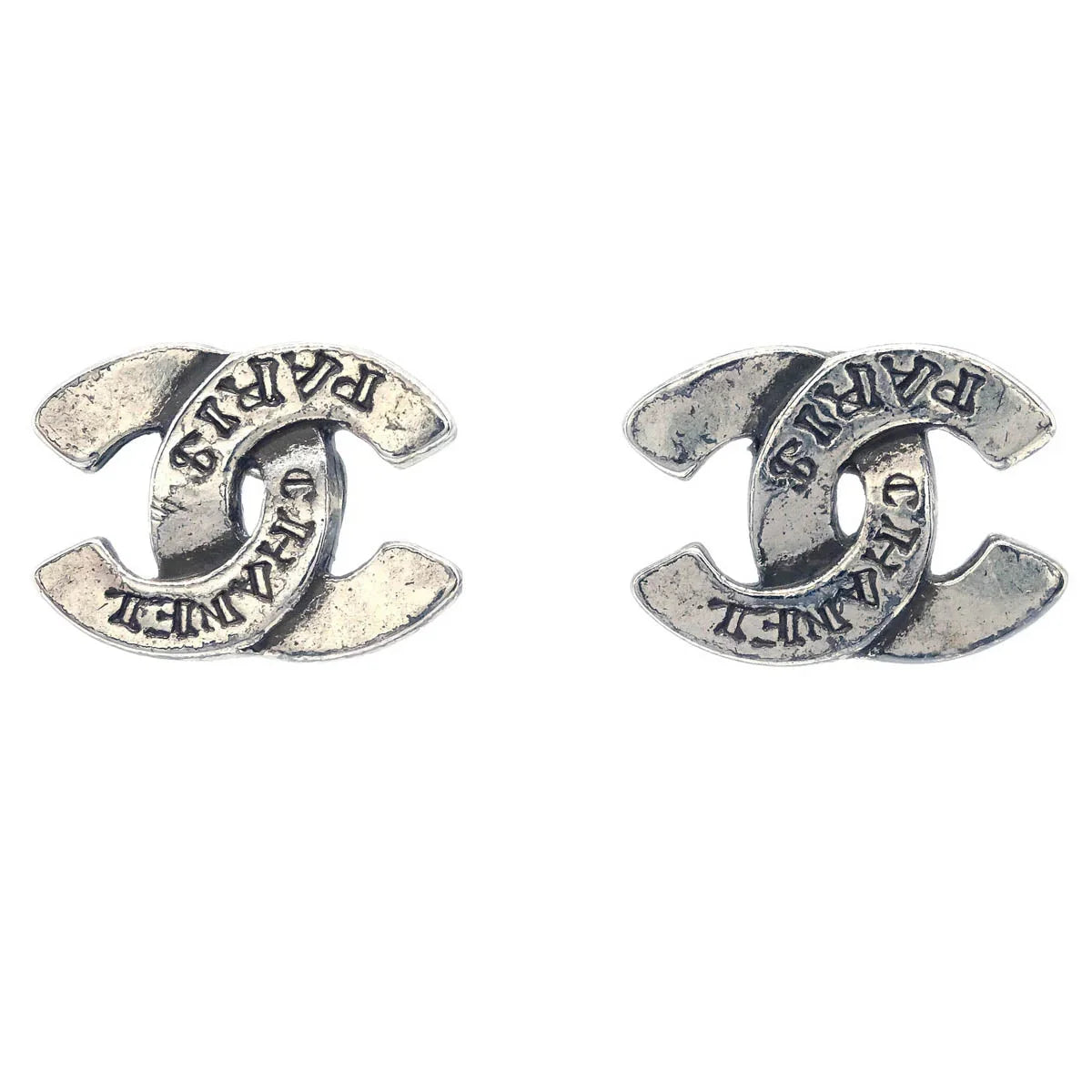 Chanel CC Piercing Earrings Silver 99A