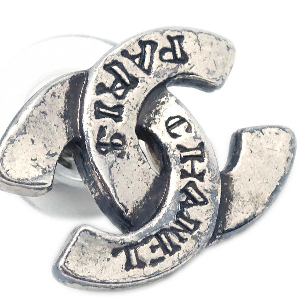 Chanel CC Piercing Earrings Silver 99A