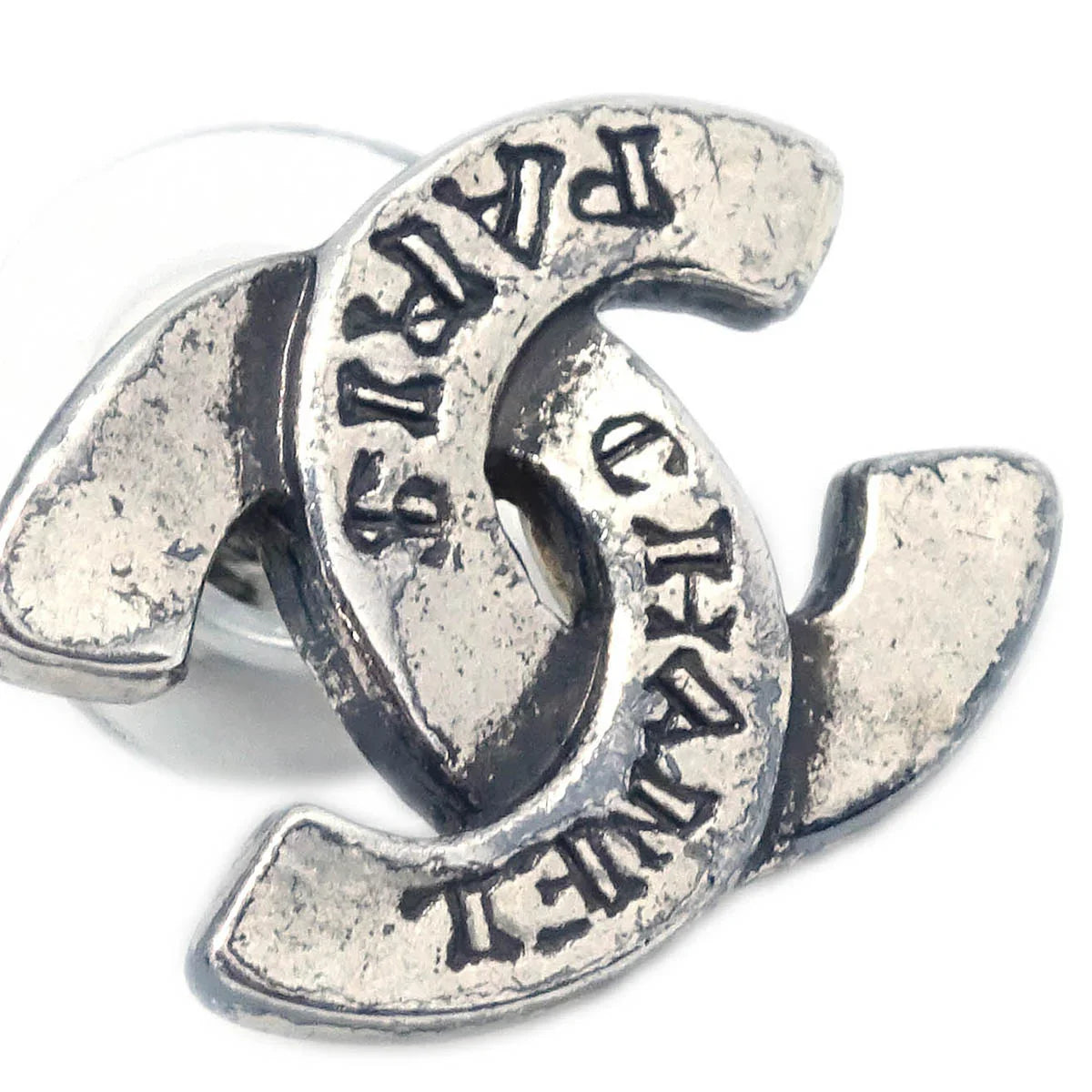 Chanel CC Piercing Earrings Silver 99A