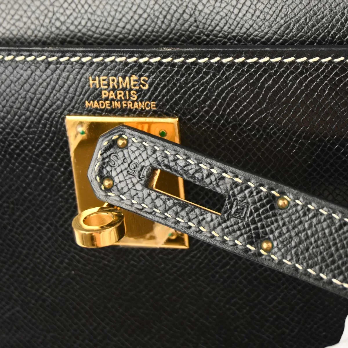 Hermes Black Veau Grain Lisse Kelly 32 Sellier 2way Shoulder Handbag