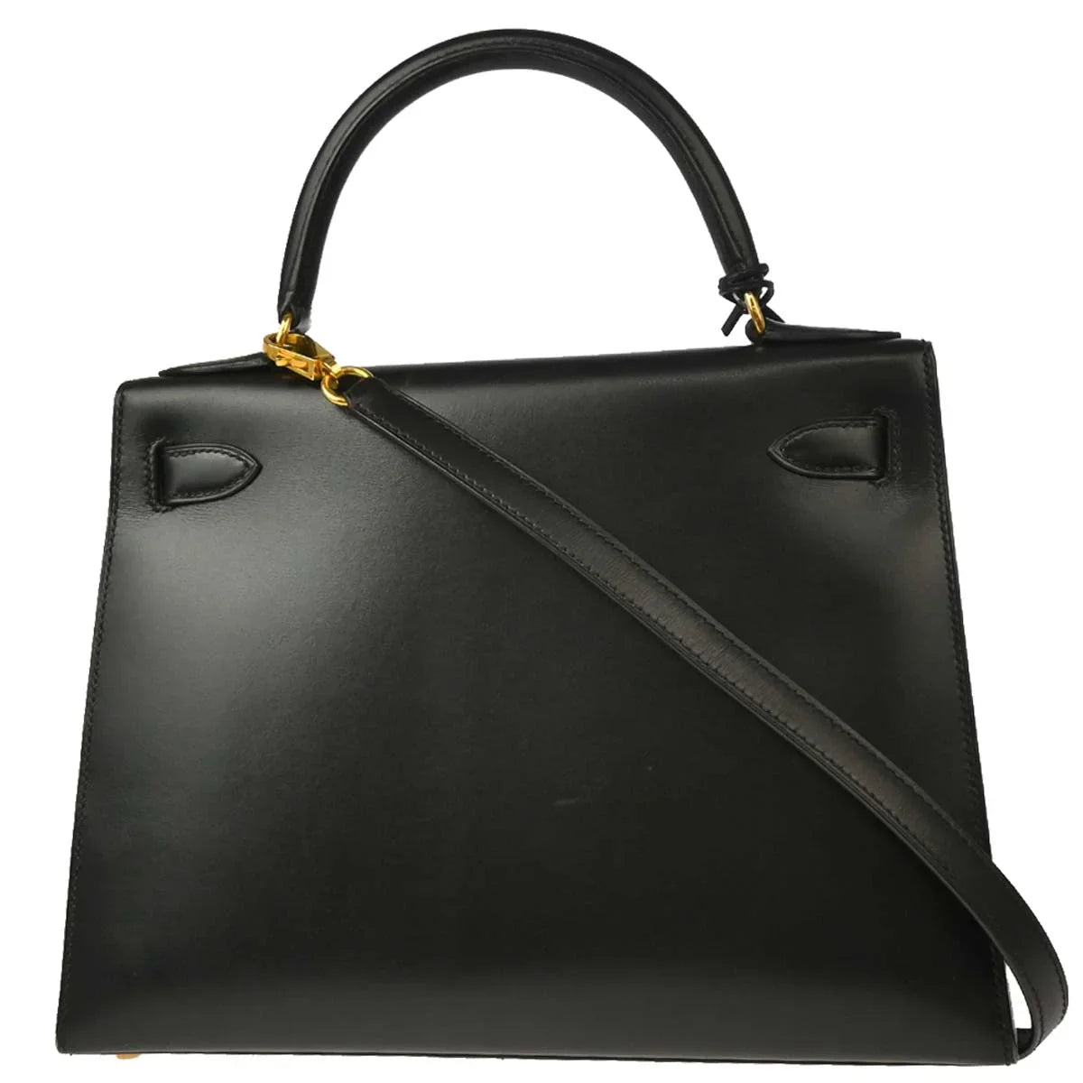 Hermes Black Box Calf Kelly 28 Sellier 2way Shoulder Handbag