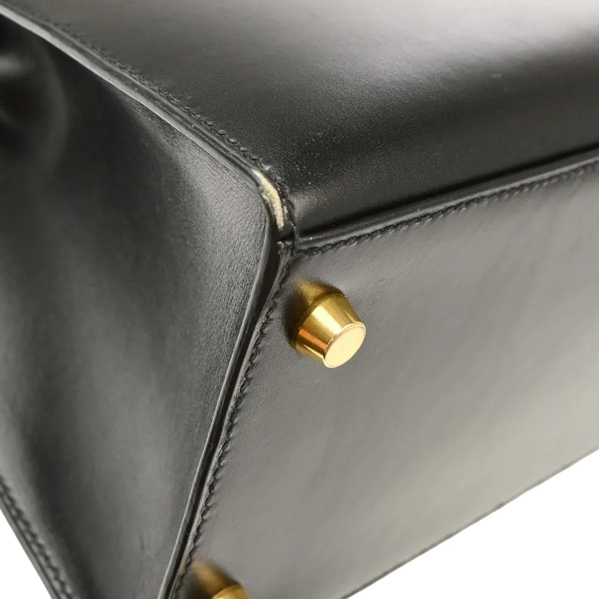 Hermes Black Box Calf Kelly 28 Sellier 2way Shoulder Handbag