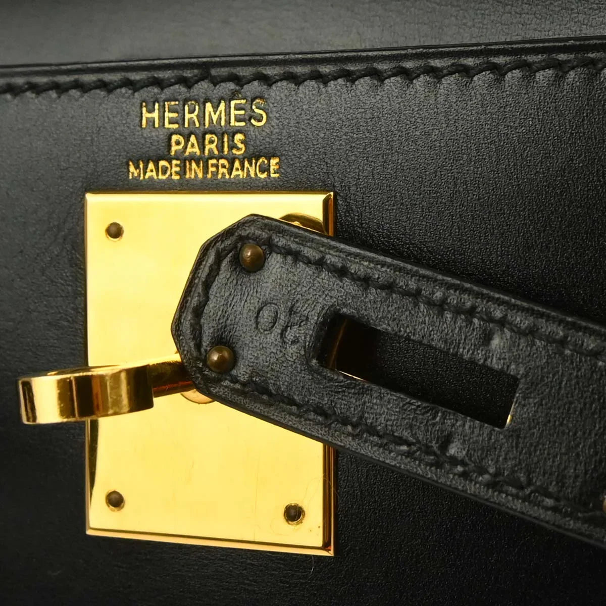 Hermes Black Box Calf Kelly 28 Sellier 2way Shoulder Handbag