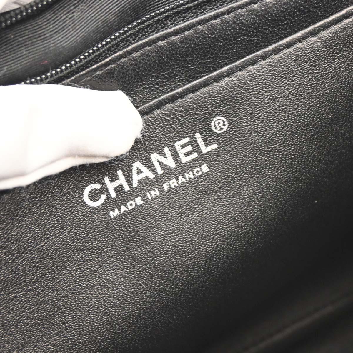 Chanel Black Perforated Lambskin Jumbo Classic Flap Shoulder Bag
