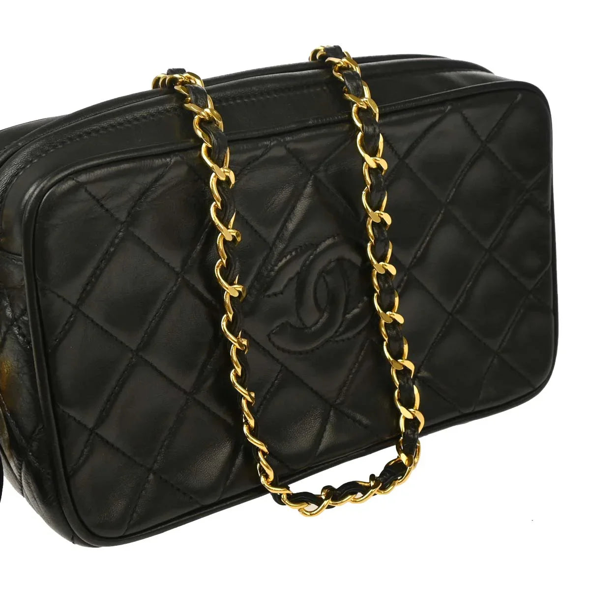 Chanel 1994-1996 Black Lambskin Camera Bag