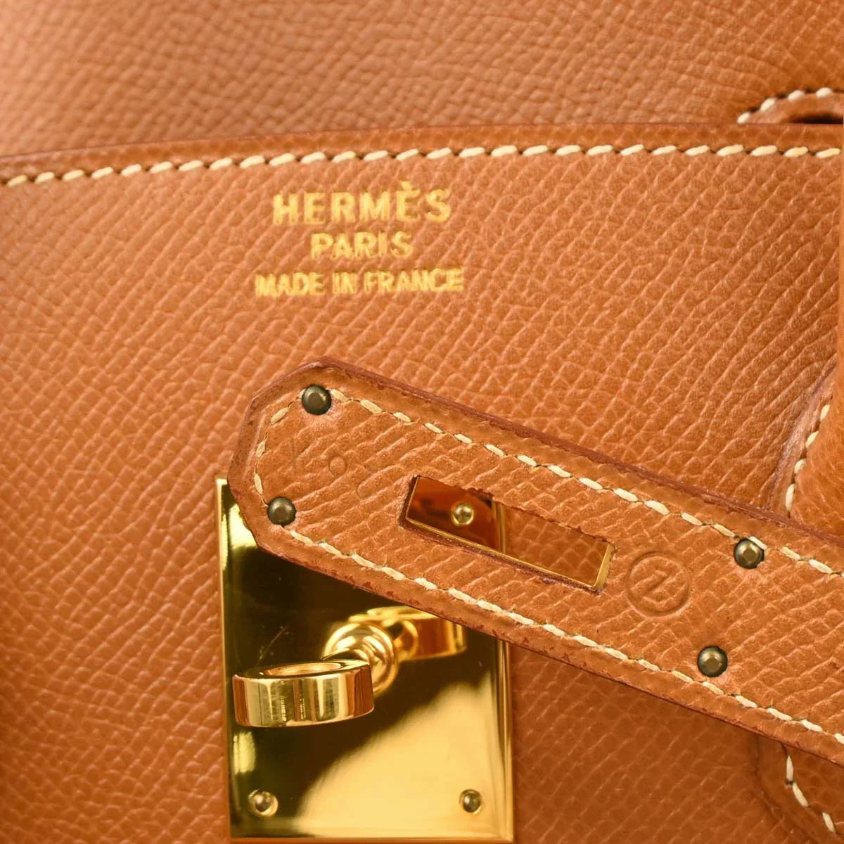 Hermes Gold Courchevel Birkin 35 Handbag