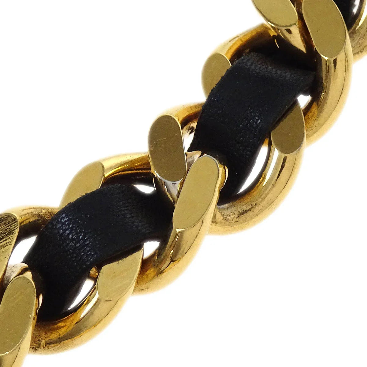Chanel Chain Belt Medallion Gold Black 94A Small Good