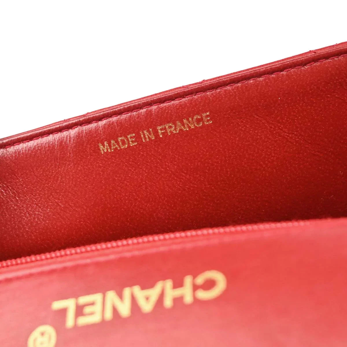 Chanel Red Lambskin Mini Classic Square Flap Shoulder Bag 17