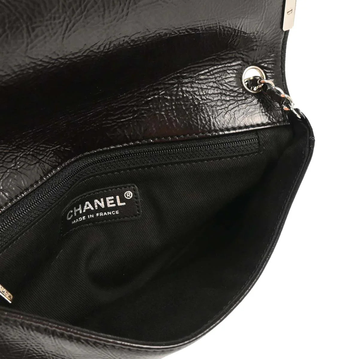 Chanel 2006-2008 Black Patent Leather Shoulder Bag