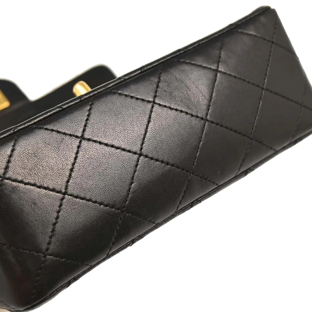 Chanel Black Lambskin Mini Classic Square Flap Shoulder Bag
