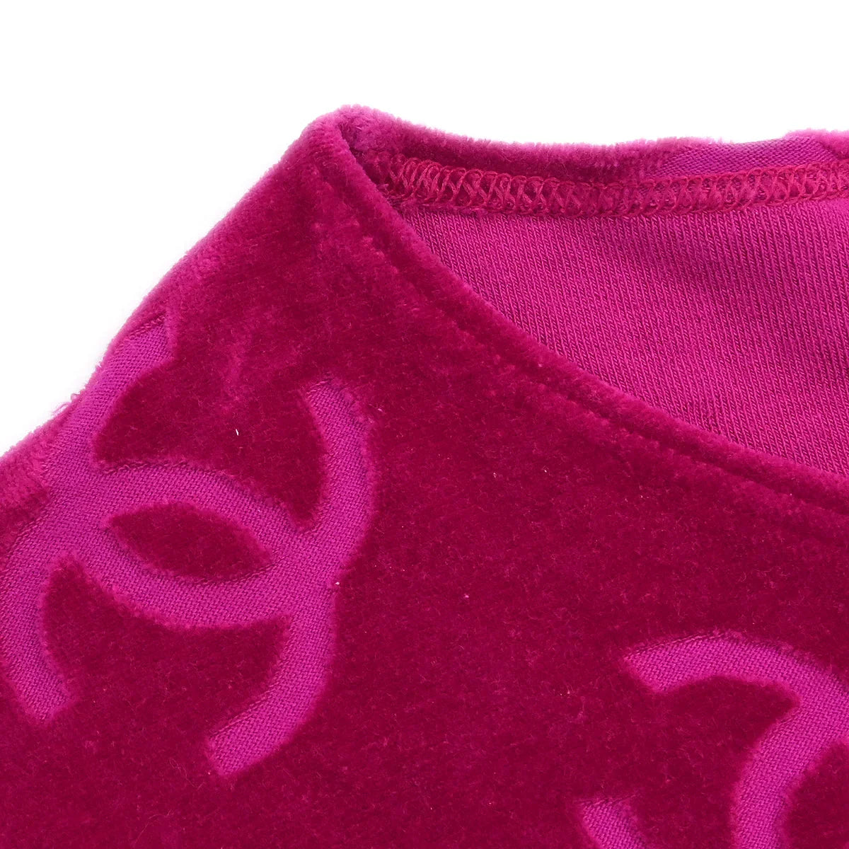 Chanel Short Sleeve Top Pink Velour #42