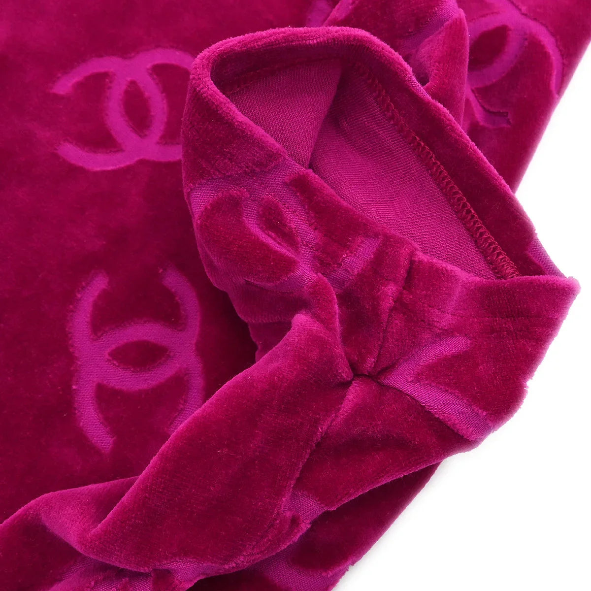 Chanel Short Sleeve Top Pink Velour #42