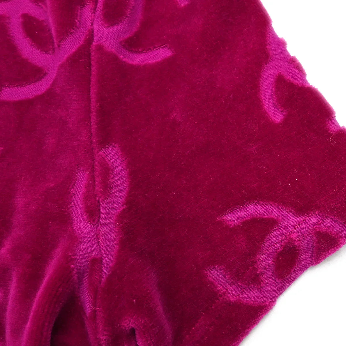 Chanel Short Sleeve Top Pink Velour #42