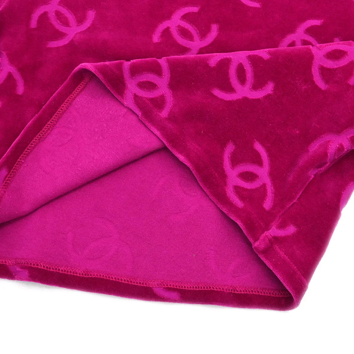 Chanel Short Sleeve Top Pink Velour #42