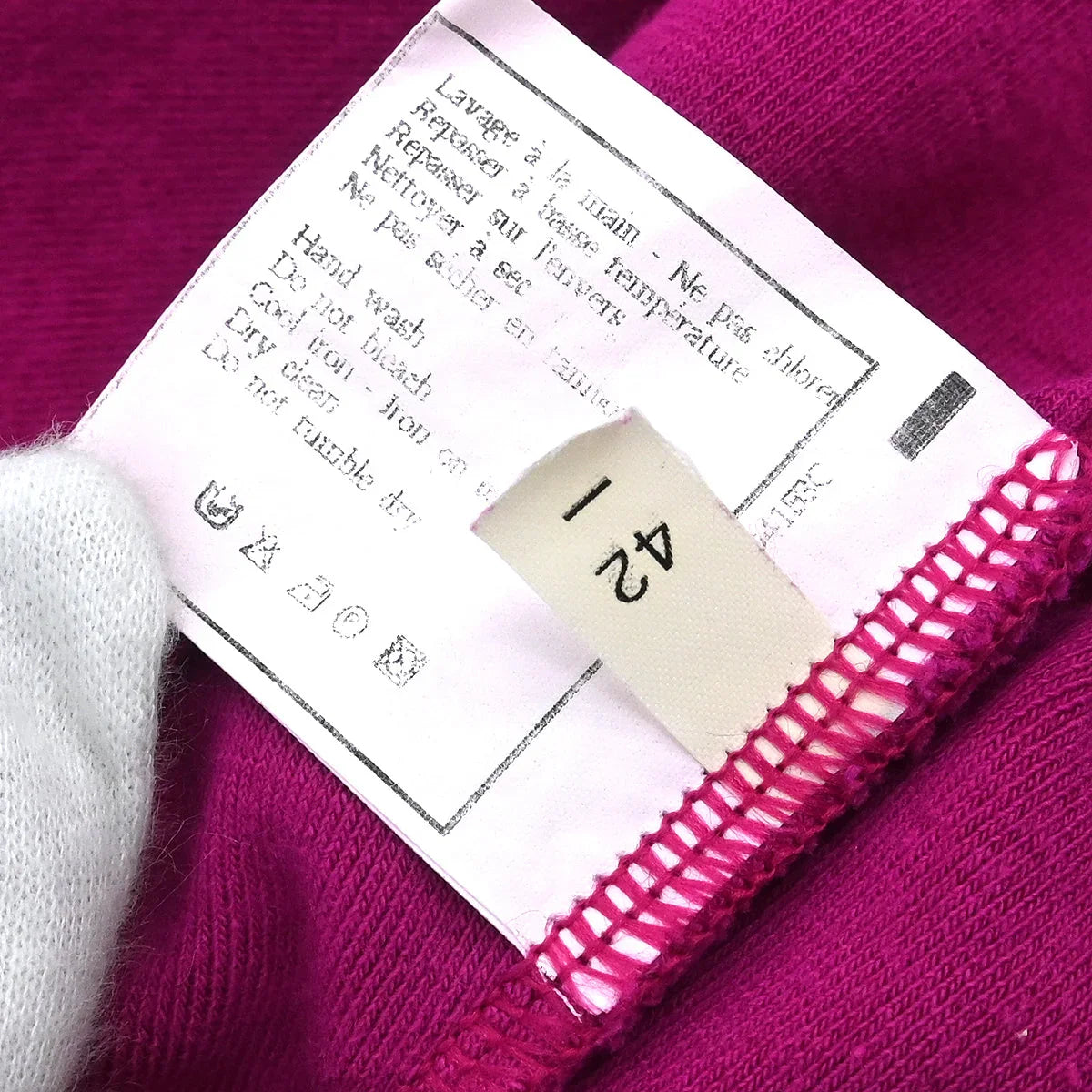 Chanel Short Sleeve Top Pink Velour #42
