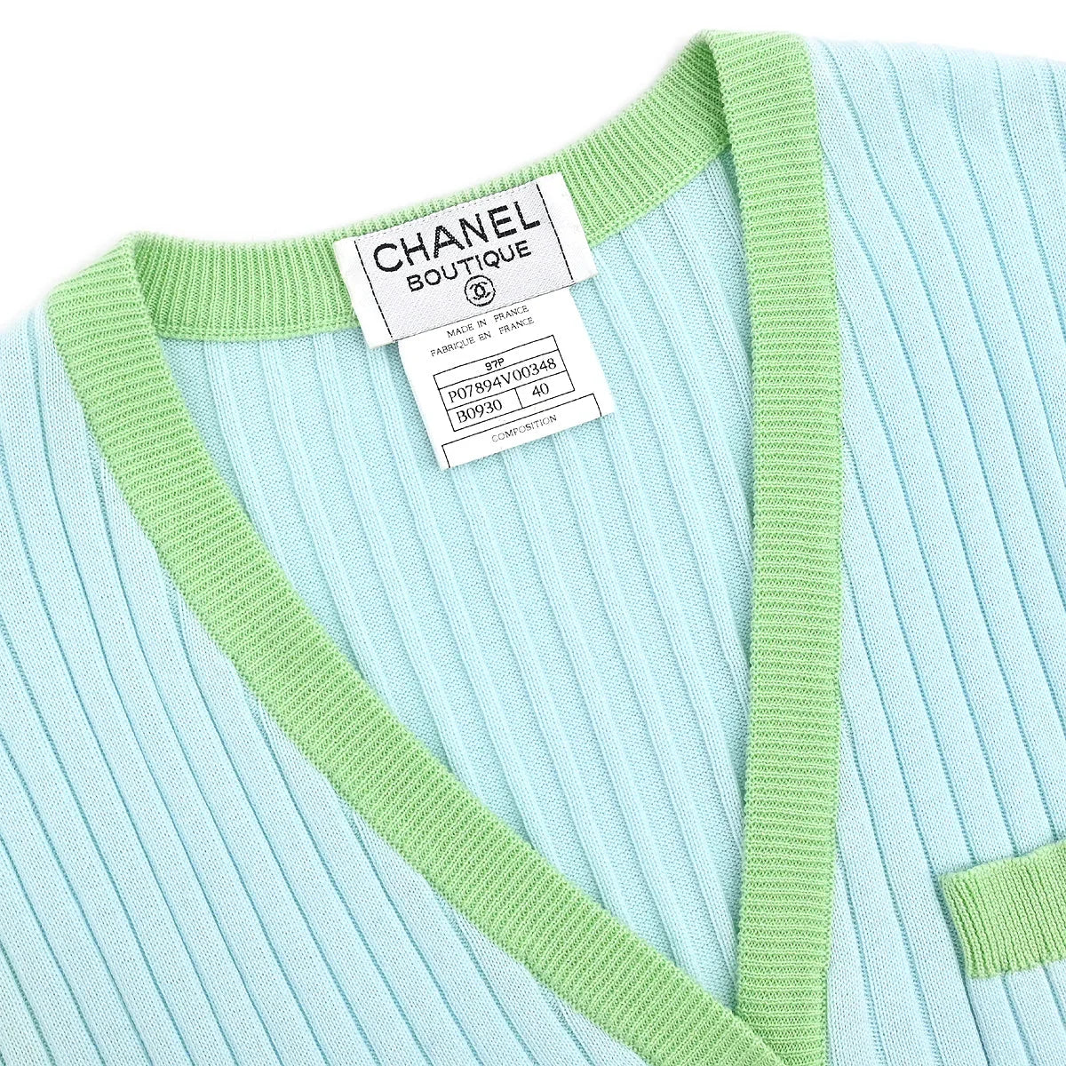 Chanel 1997 Sleeveless Vest Top Light Blue #40