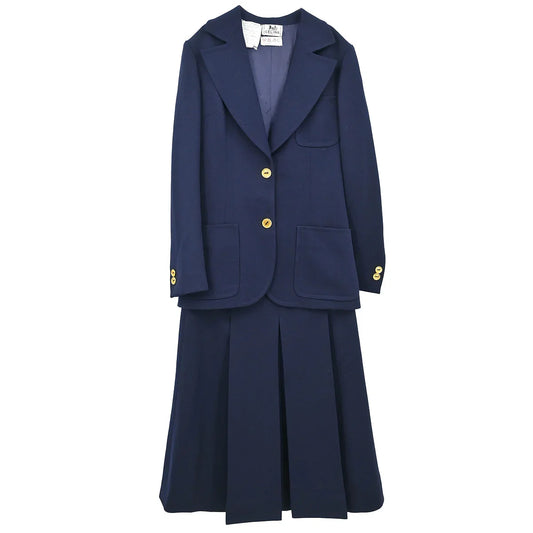 Celine Setup Suit Jacket Skirt Navy COVENTRY #36-4