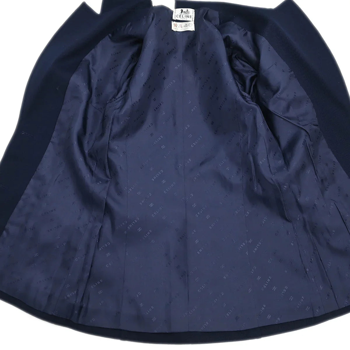 Celine Setup Suit Jacket Skirt Navy COVENTRY #36-4