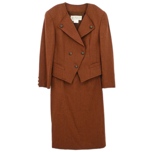 Gucci Setup Suit Jacket Skirt Brown #42