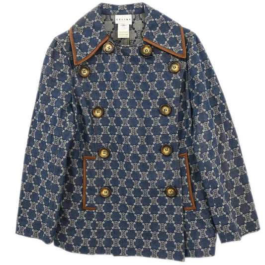 Celine Double Breasted Jacket Denim Macadam Indigo #42