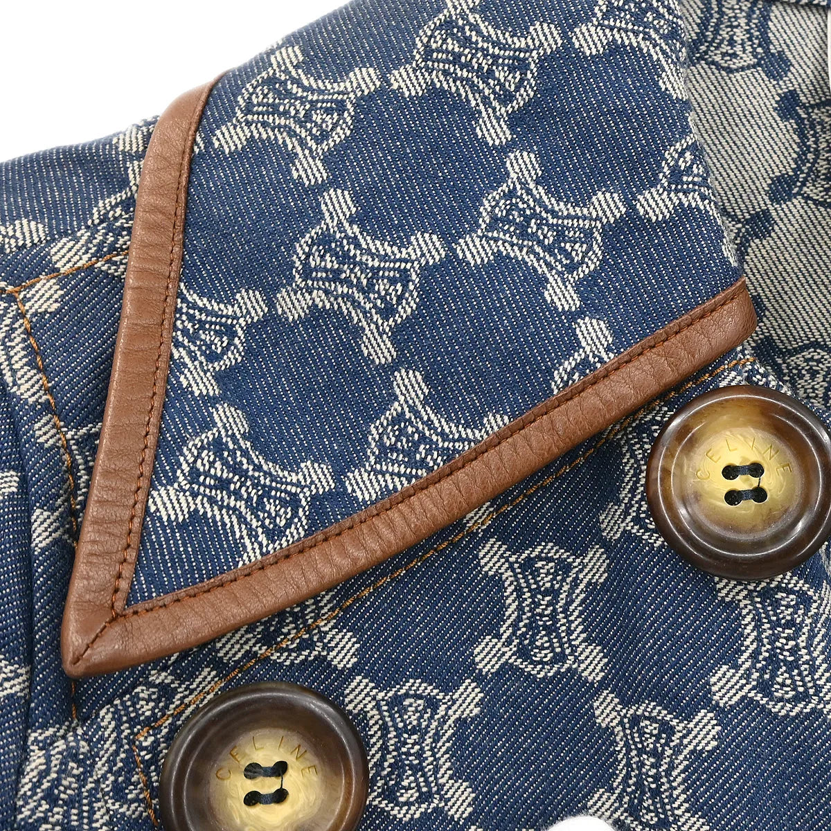 Celine Double Breasted Jacket Denim Macadam Indigo #42