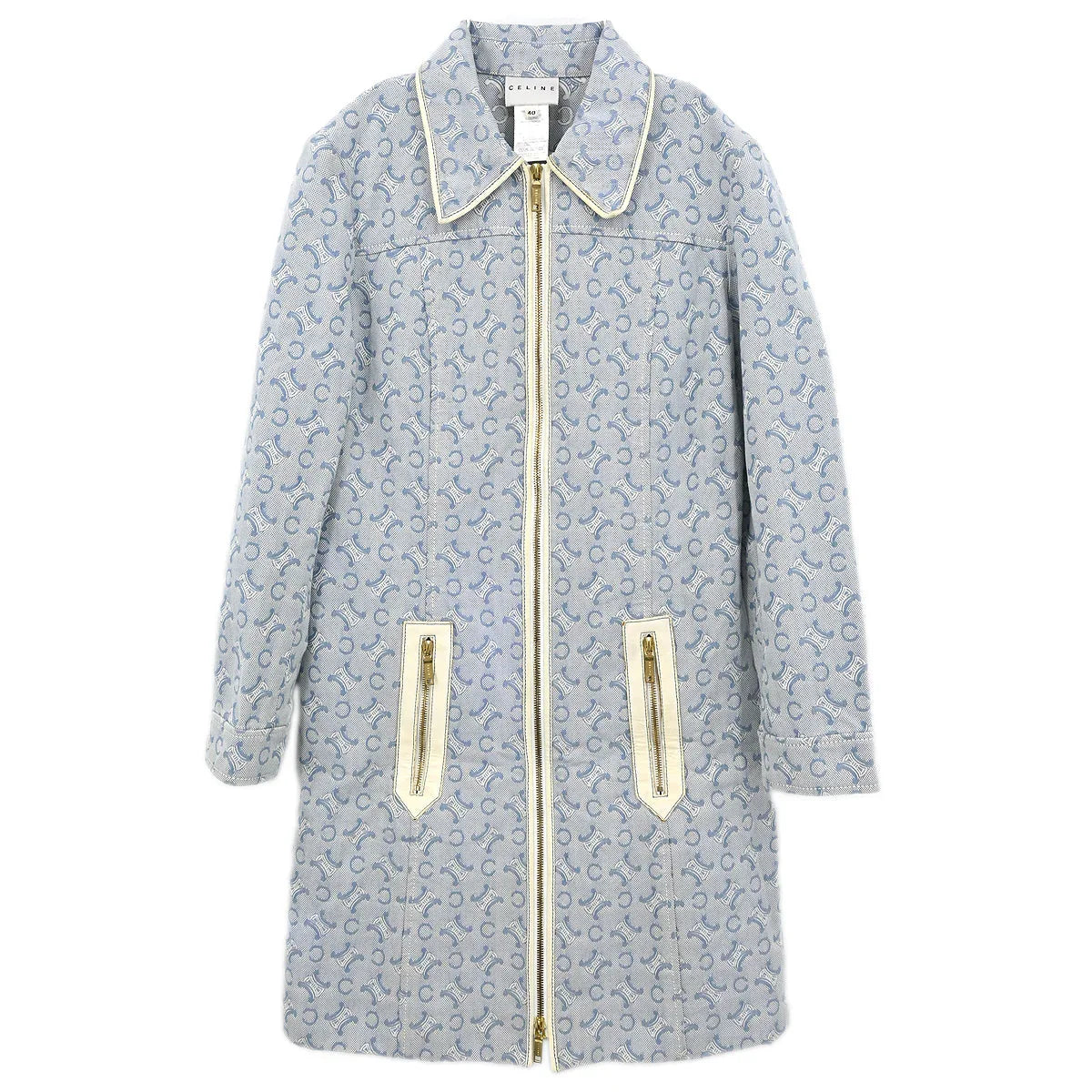 Celine Zip Up Jacket Macadam Light Blue #40