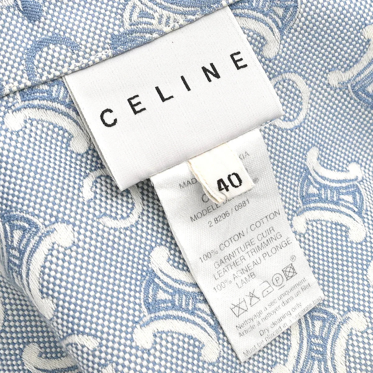 Celine Zip Up Jacket Macadam Light Blue #40