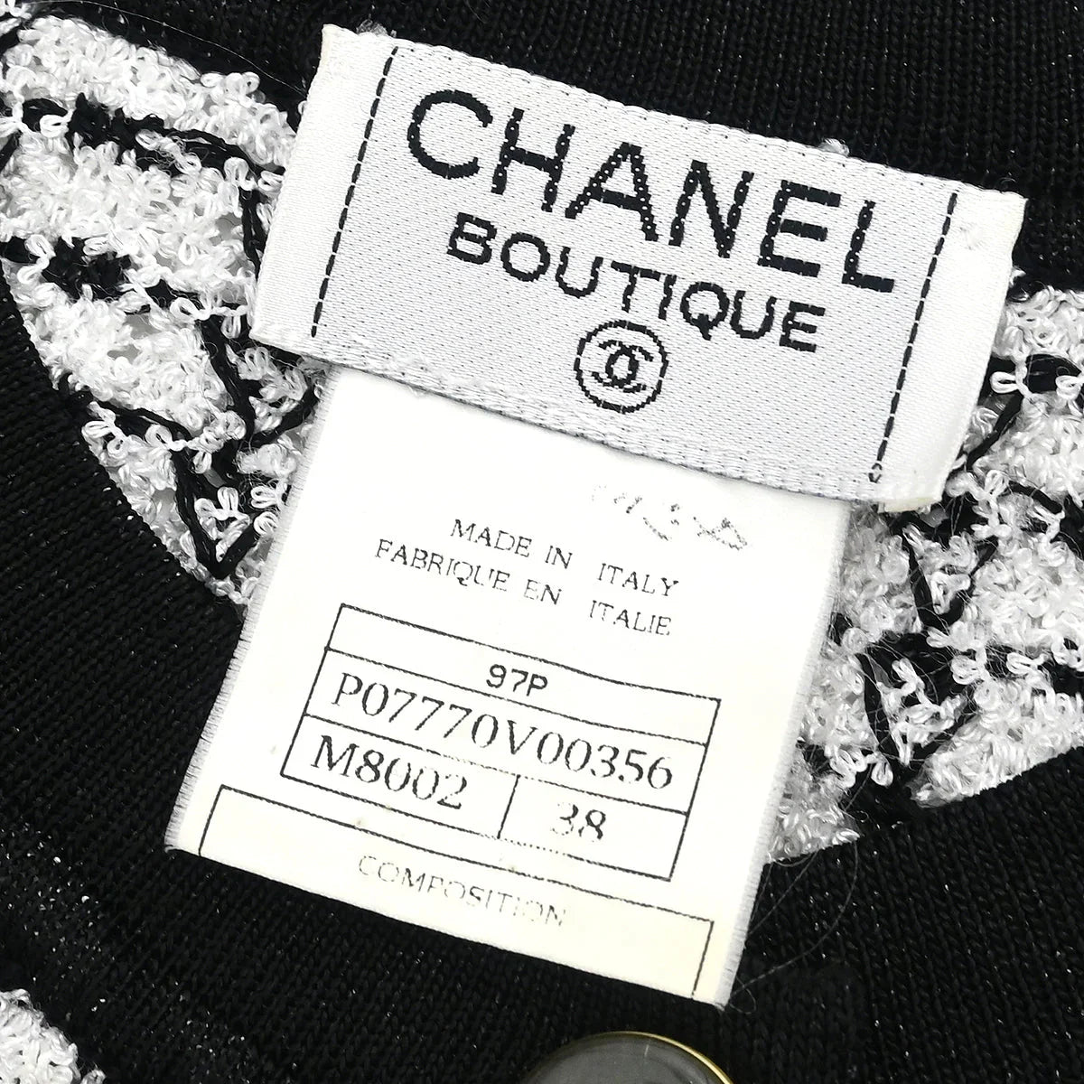 Chanel 1997 Short Sleeve Sweater Top White #38