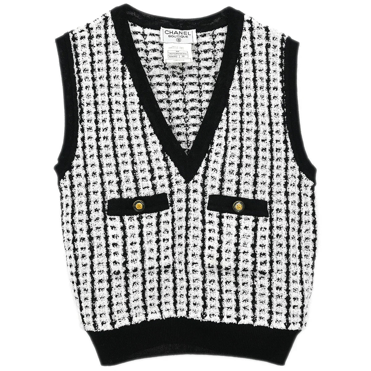Chanel 1997 Sleeveless Vest Sweater Top White #38