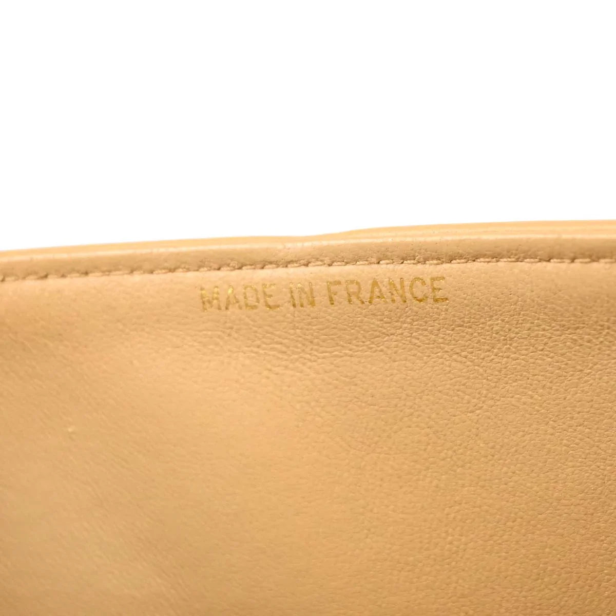 Chanel Beige Lambskin Medium Classic Double Flap Shoulder Bag
