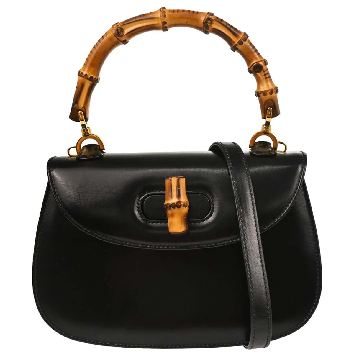 Gucci 1970-1990s Bamboo 2way Shoulder Handbag