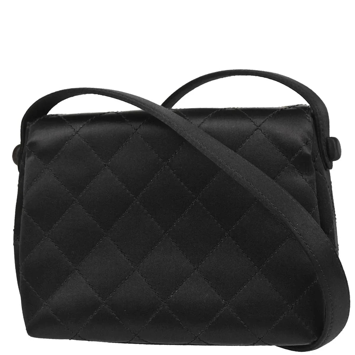 Chanel Black Satin Shoulder Bag