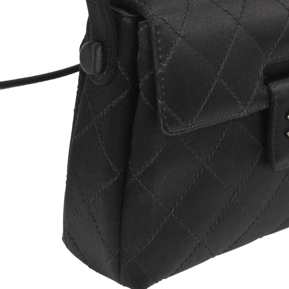 Chanel Black Satin Shoulder Bag