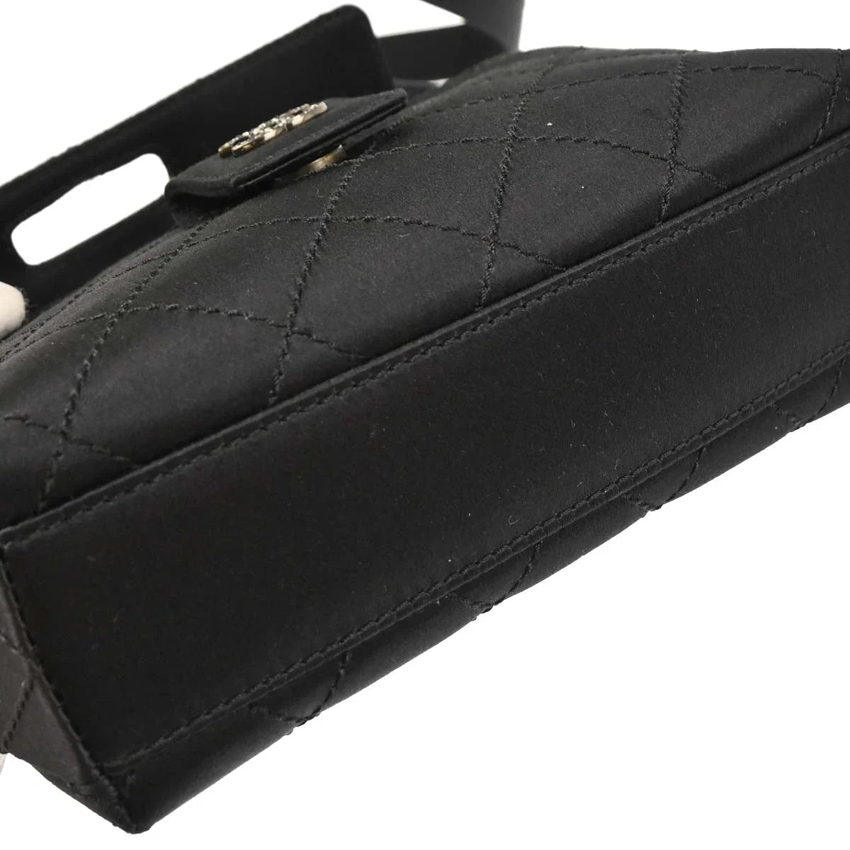 Chanel Black Satin Shoulder Bag
