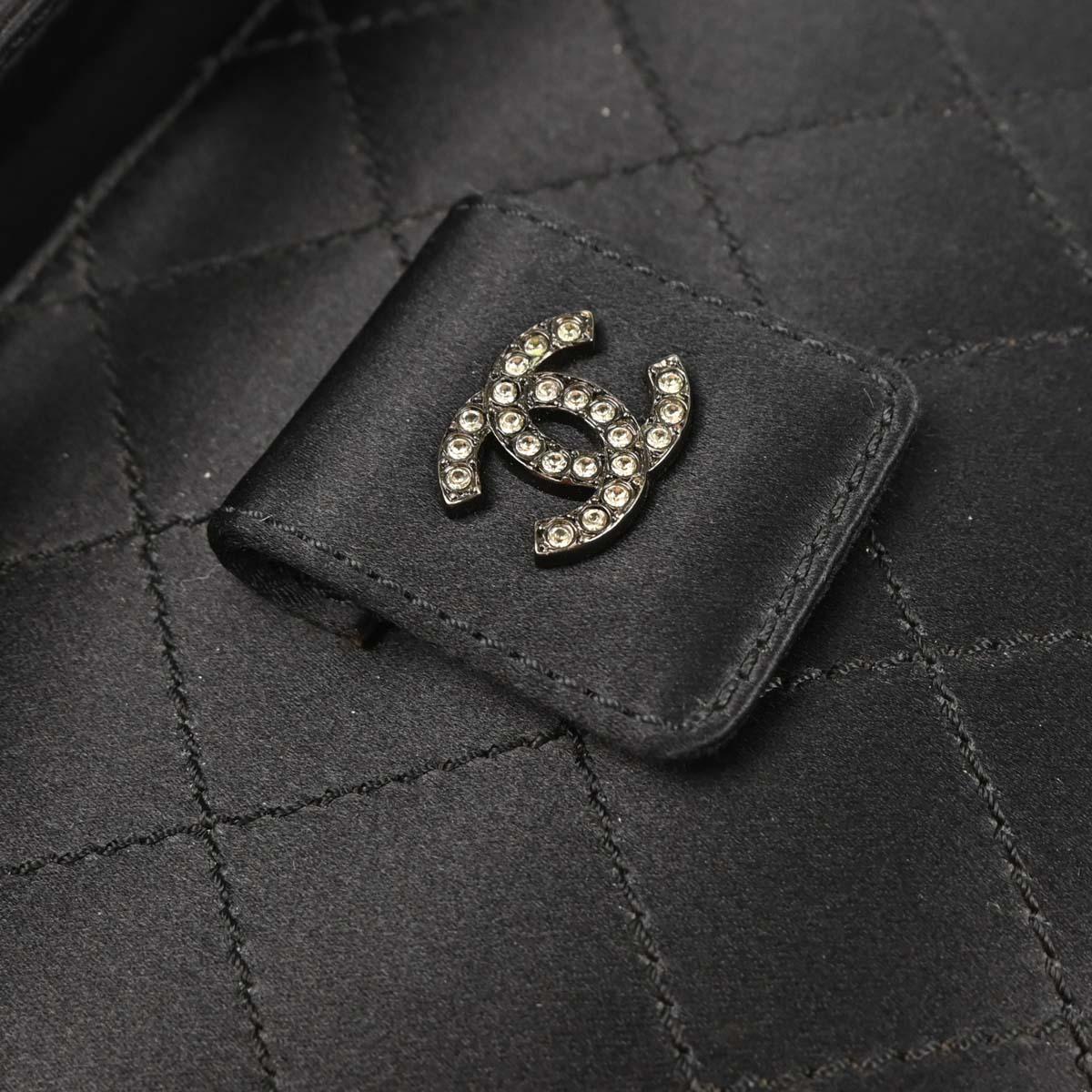 Chanel Black Satin Shoulder Bag
