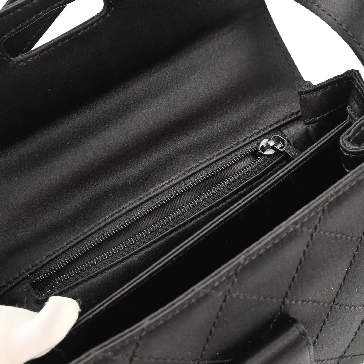 Chanel Black Satin Shoulder Bag