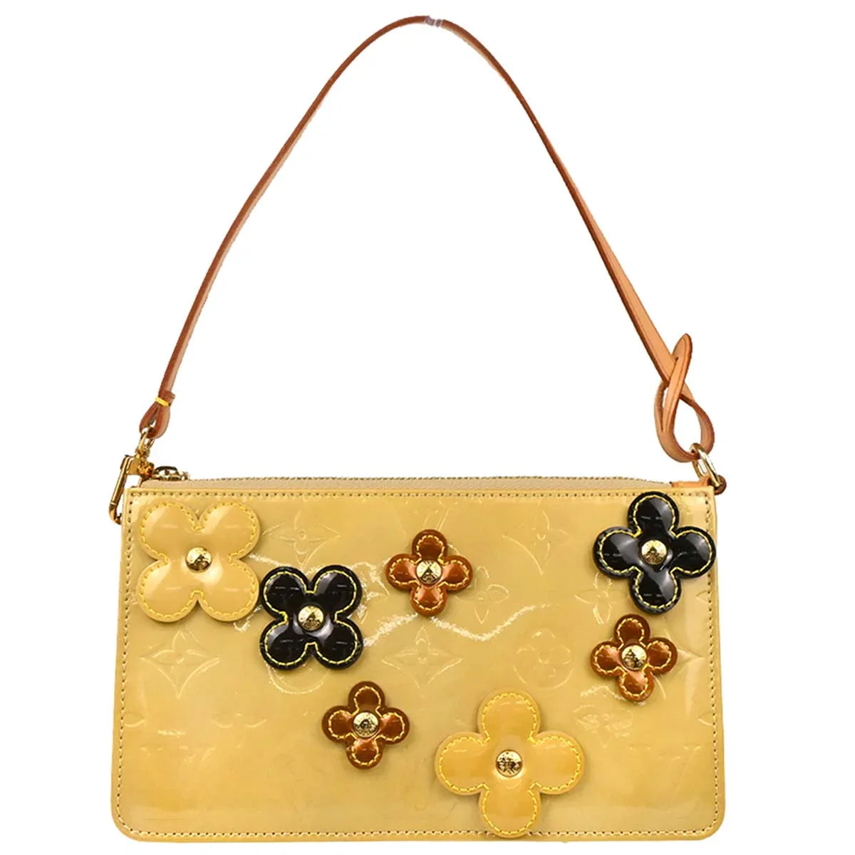 Louis Vuitton 2002 Beige Vernis Flower Lexington Handbag M92246