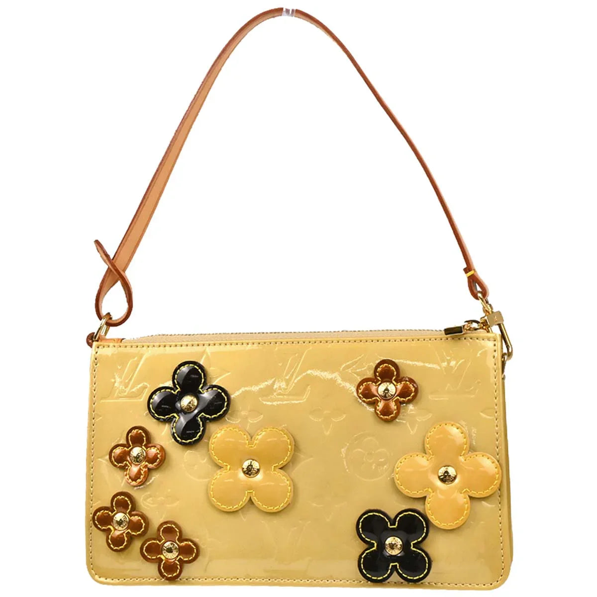 Louis Vuitton 2002 Beige Vernis Flower Lexington Handbag M92246