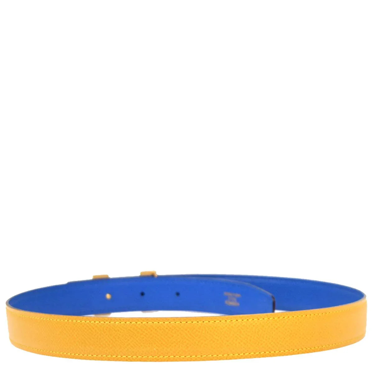 Hermes Yellow Courchevel Constance Reversible Belt #70 Small Good