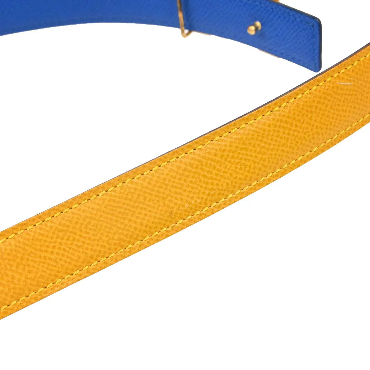 Hermes Yellow Courchevel Constance Reversible Belt #70 Small Good